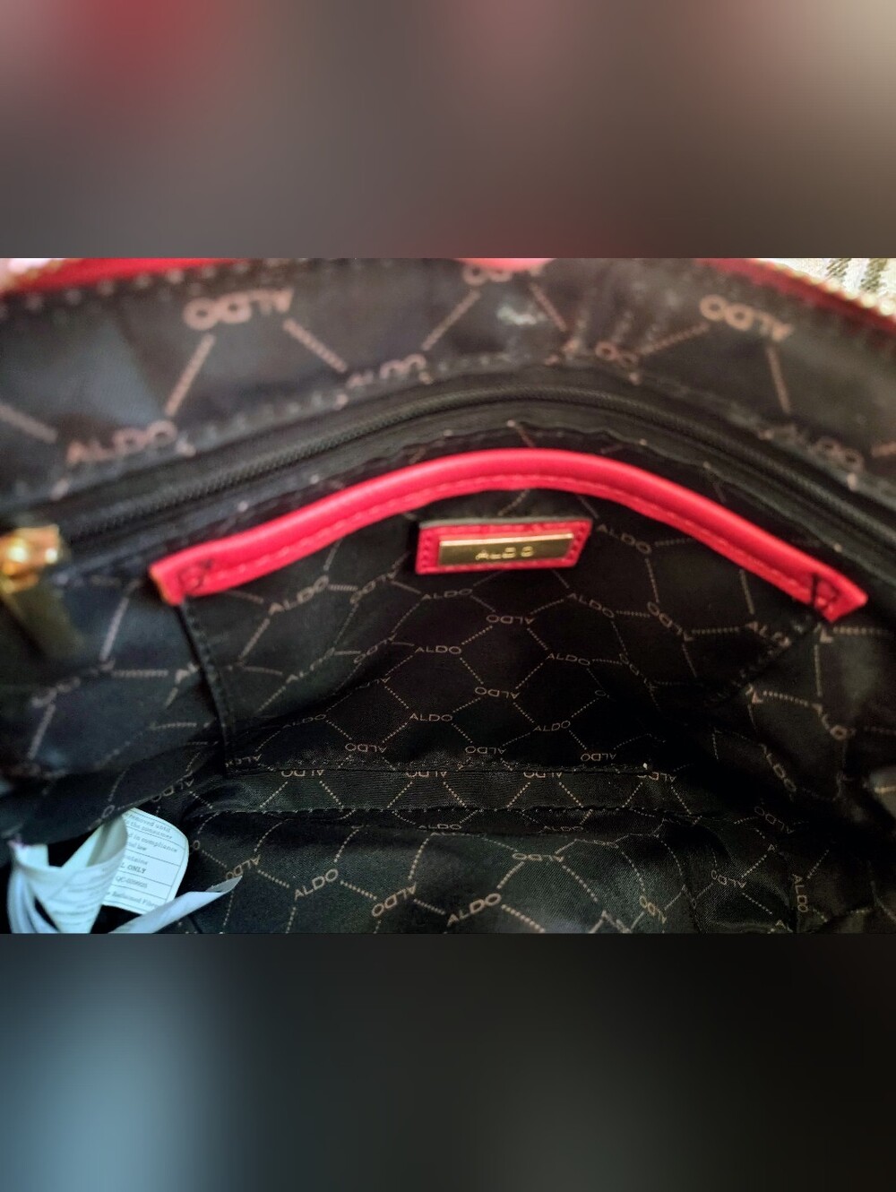 ALDO Red Quilted Crossbody Bag Size: 10"L X 7"H. - Picture 6 of 6
